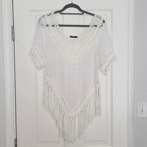 Vivid importers fringed gauze cover up size XL